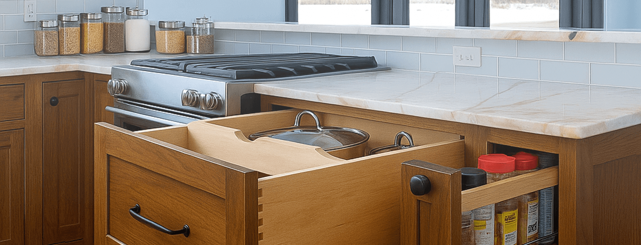 Framed cabinet storage solutions from the Körner Legacy collection