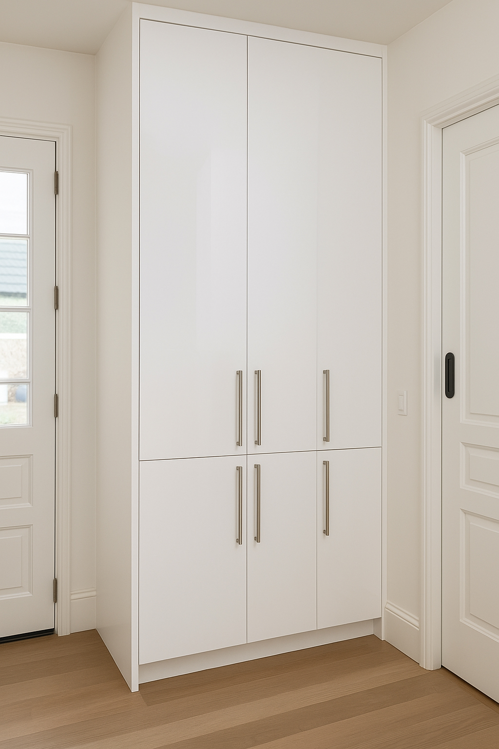 Built-in storage cabinets with modern design in BraeWood project Dallas TX