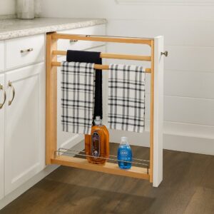 Slim pull out bathroom cabinet with towel bar from the Legacy Bathroom Storage collection.
