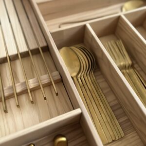 Cutlery divider tray for organized kitchen utensil storage