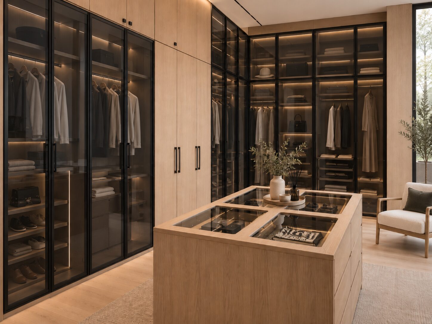 Glass door scene